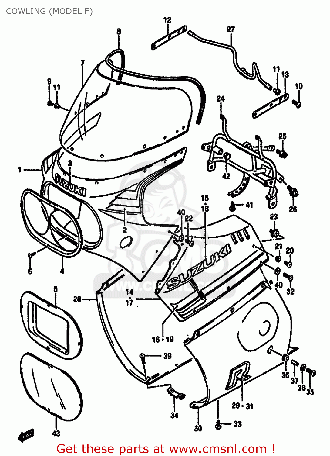 COWLING (MODEL F) GSXR750 1986 (G) (E01 E02 E04 E15 16 17 18 21 22 24 25 34 39 53)