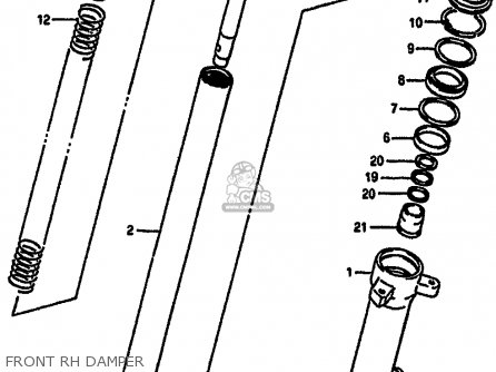 FRONT RH DAMPER - GSXR750 1986 (G) (E01 E02 E04 E15 16 17 18 21 22 24 25 34 39 53)