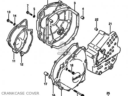 CRANKCASE COVER - GSXR750 1986 (G) (E01 E02 E04 E15 16 17 18 21 22 24 25 34 39 53)
