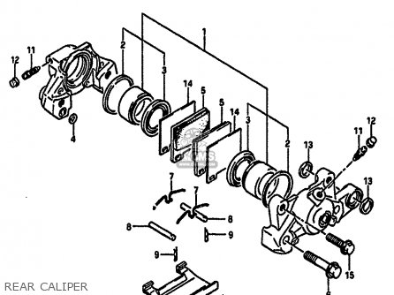 REAR CALIPER - GSXR750 1986 (G) (E01 E02 E04 E15 16 17 18 21 22 24 25 34 39 53)