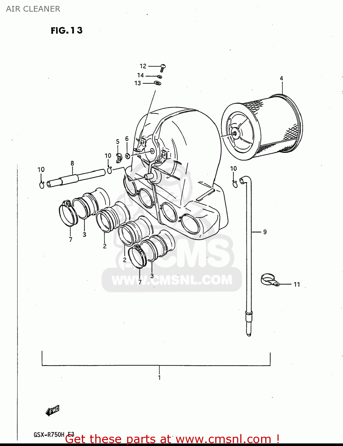 AIR CLEANER GSXR750 1986 (G) USA (E03)