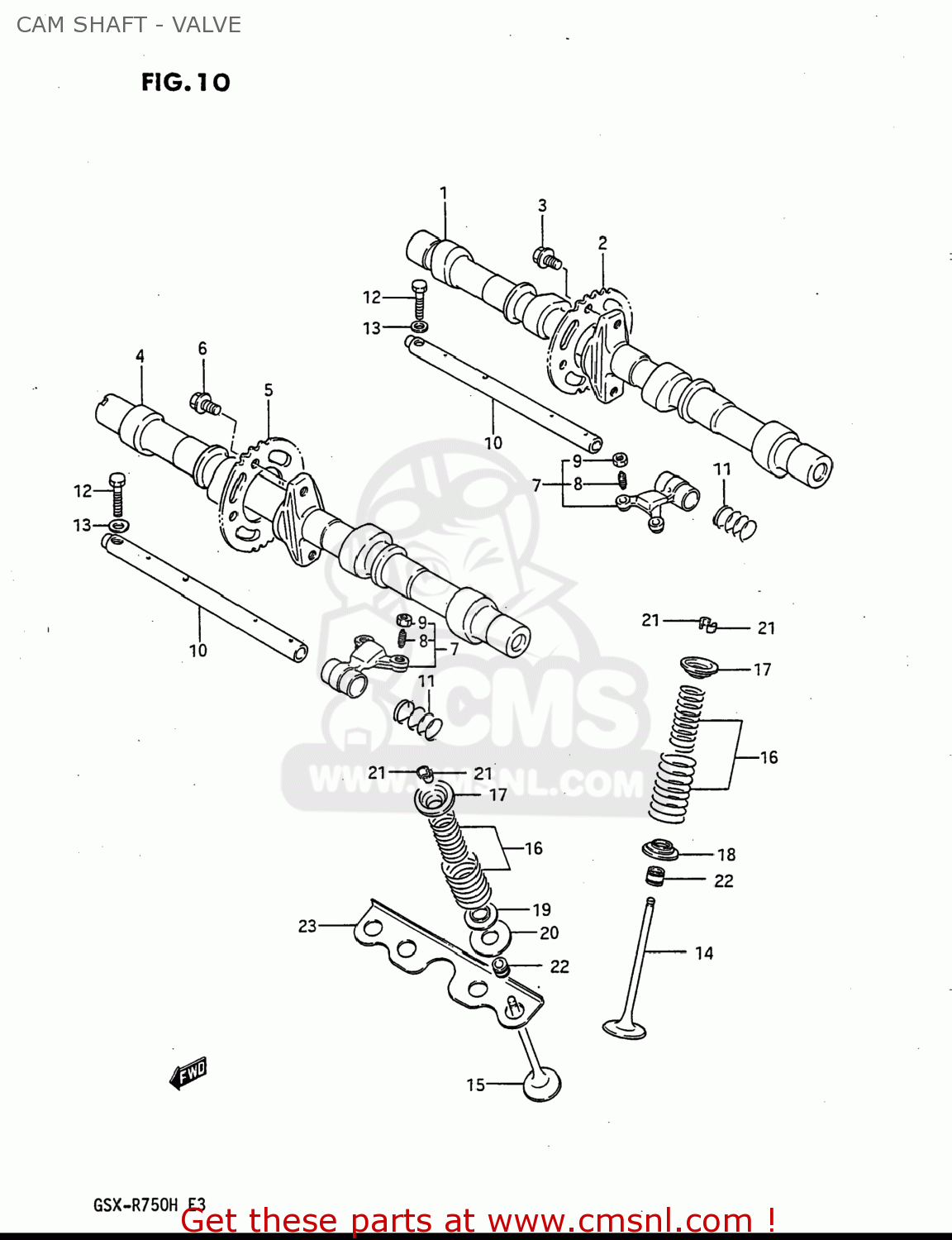 CAM SHAFT - VALVE GSXR750 1986 (G) USA (E03)