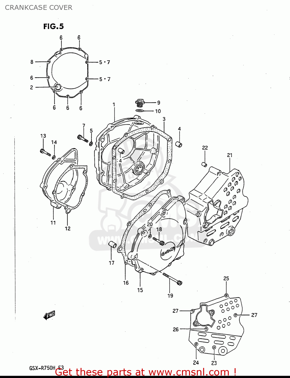 CRANKCASE COVER GSXR750 1986 (G) USA (E03)