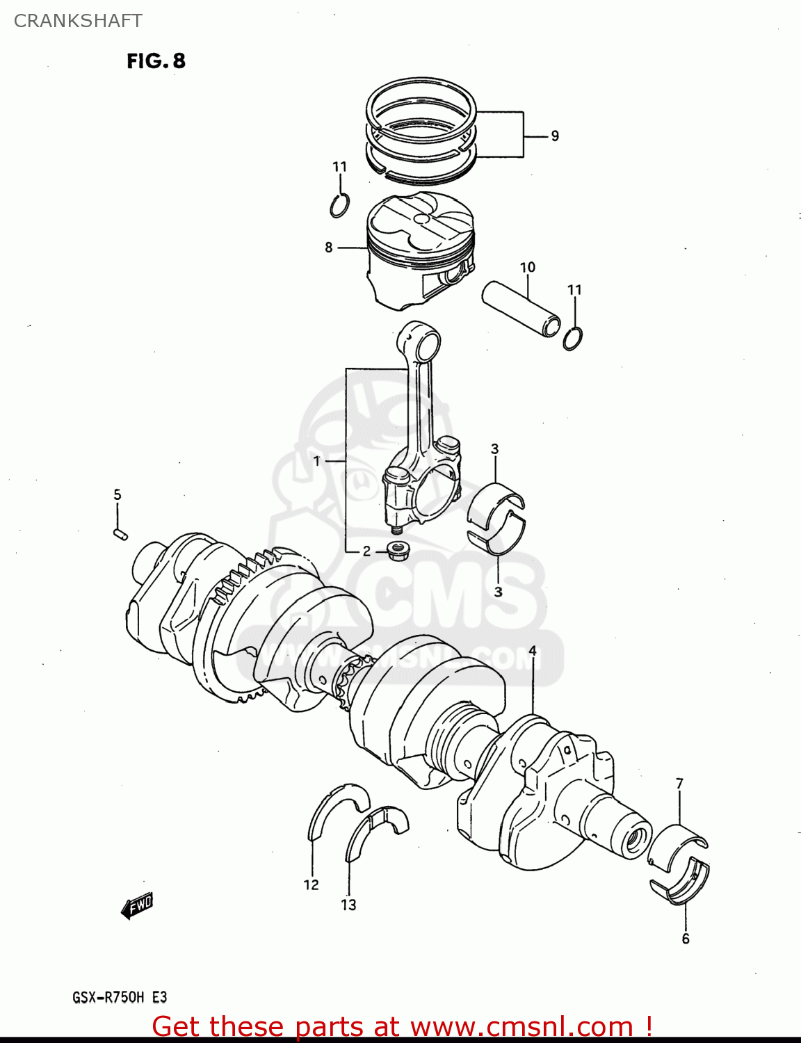 CRANKSHAFT GSXR750 1986 (G) USA (E03)