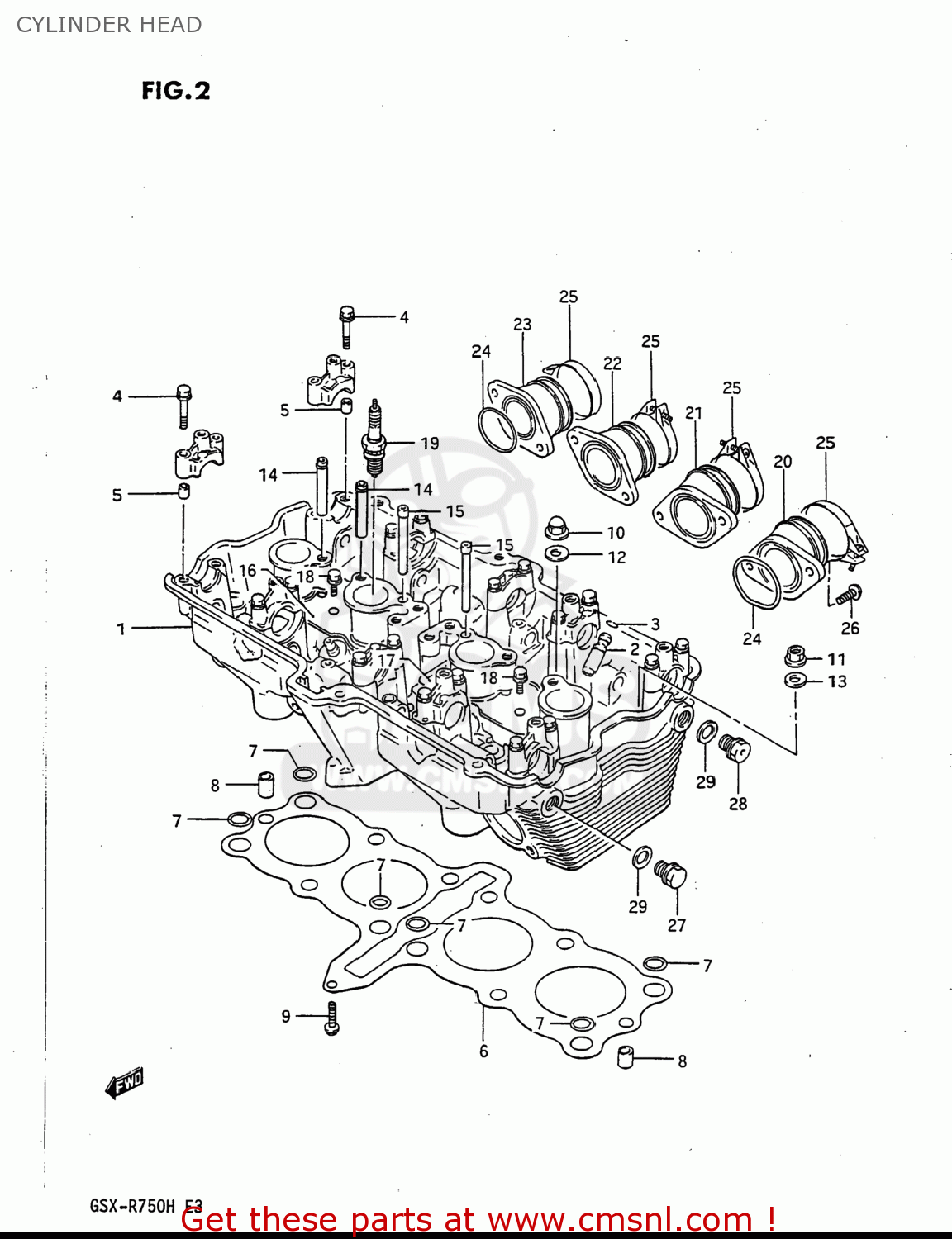 CYLINDER HEAD GSXR750 1986 (G) USA (E03)