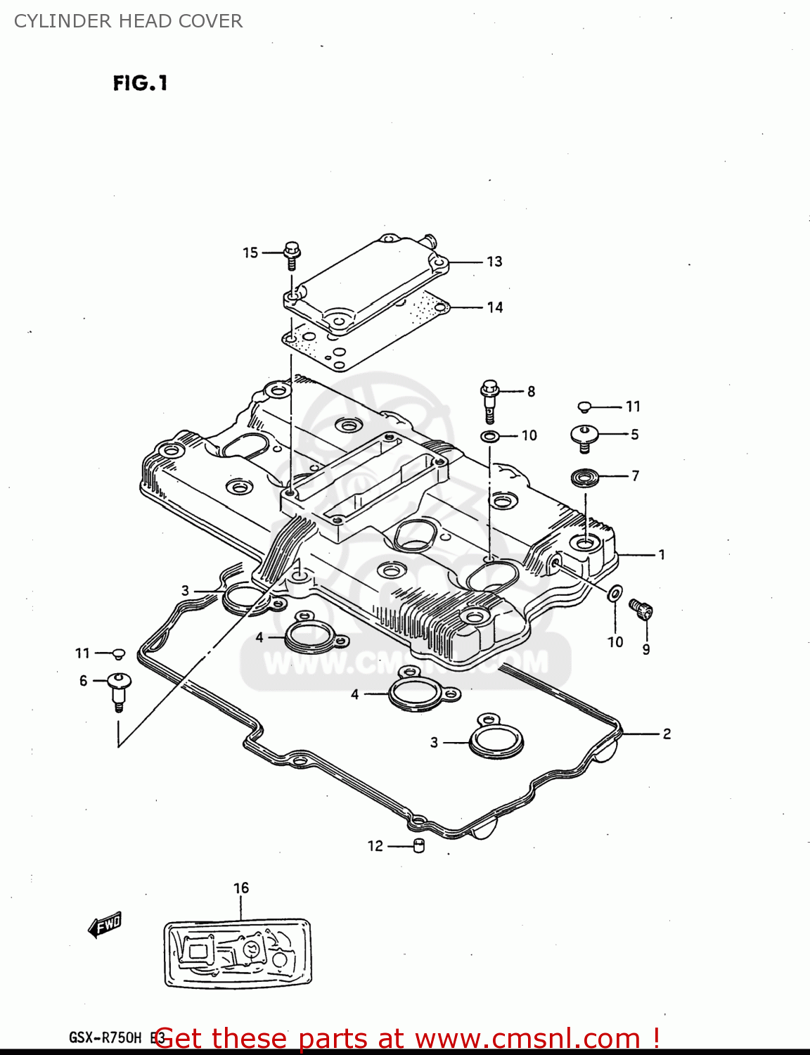 CYLINDER HEAD COVER GSXR750 1986 (G) USA (E03)