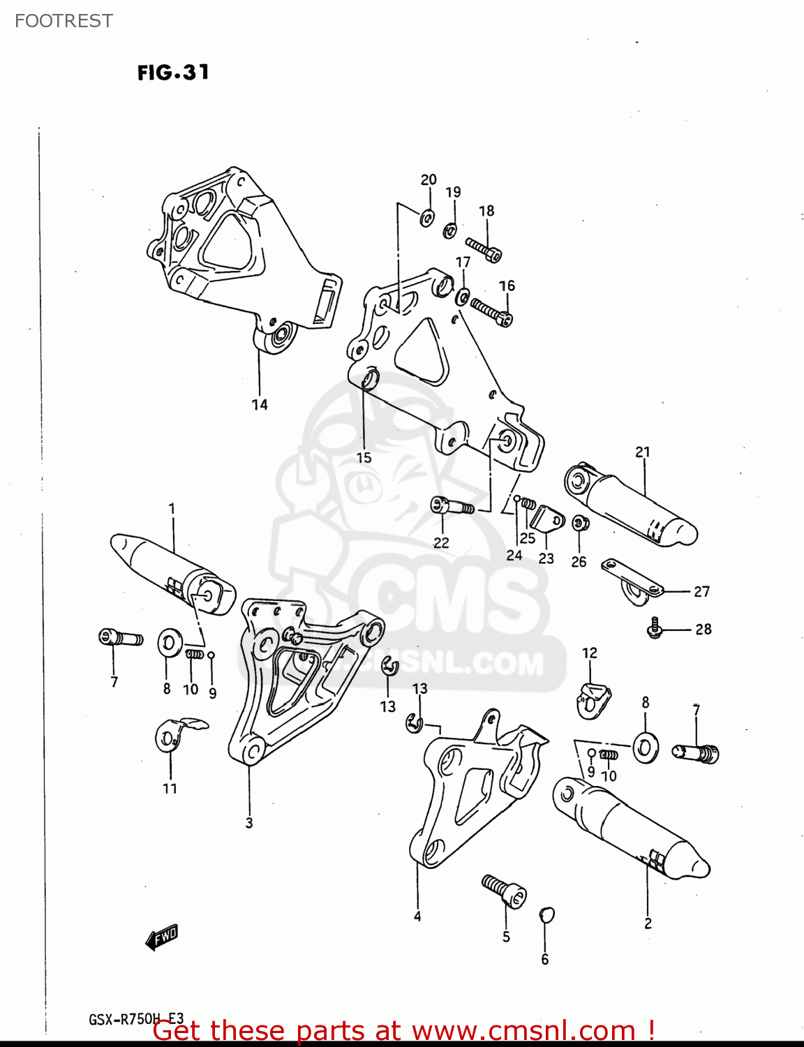 FOOTREST GSXR750 1986 (G) USA (E03)