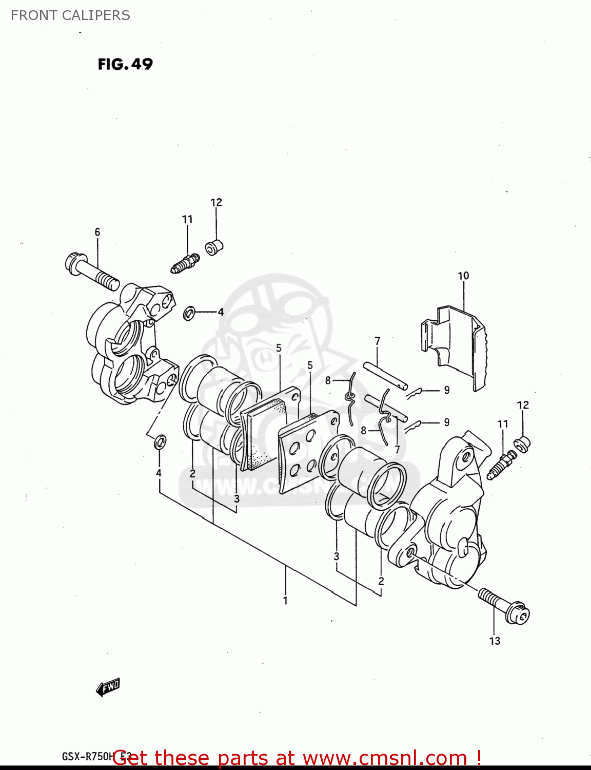 FRONT CALIPERS GSXR750 1986 (G) USA (E03)