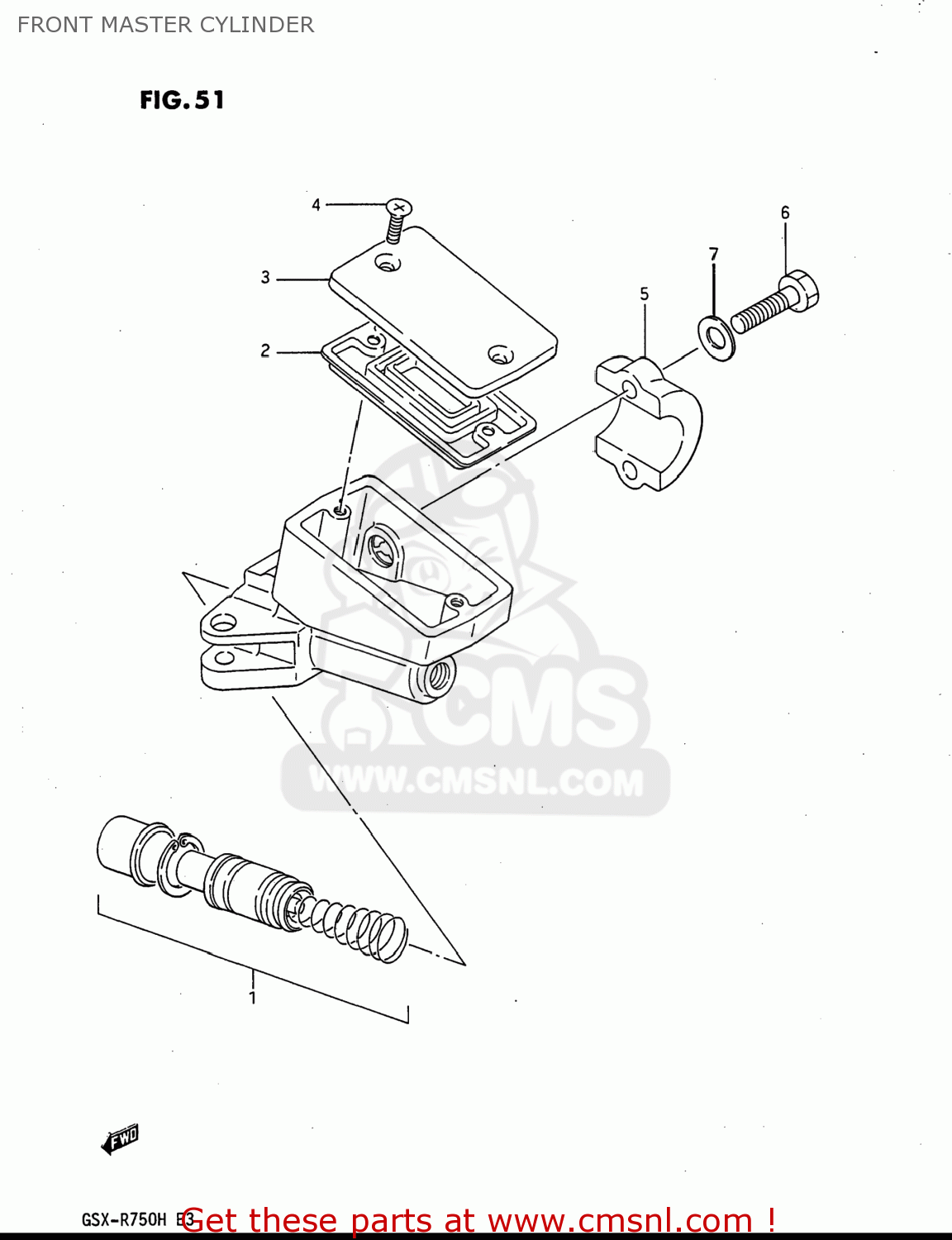 FRONT MASTER CYLINDER GSXR750 1986 (G) USA (E03)