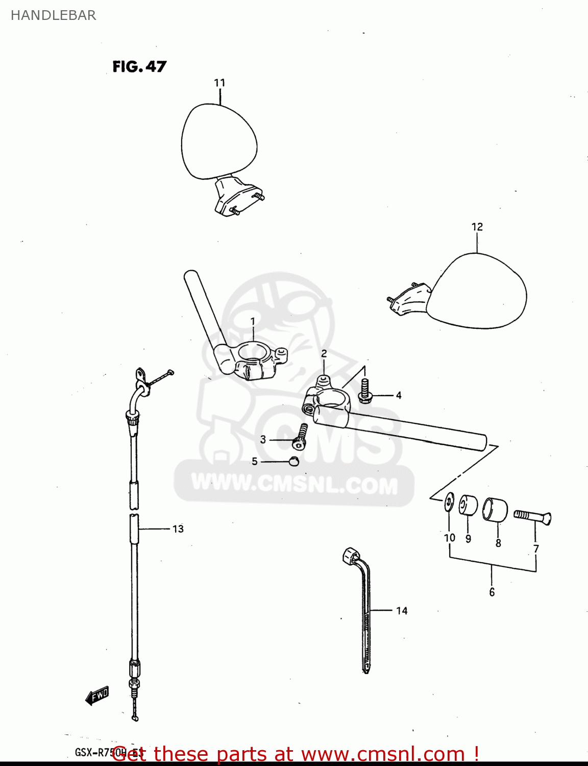 HANDLEBAR GSXR750 1986 (G) USA (E03)