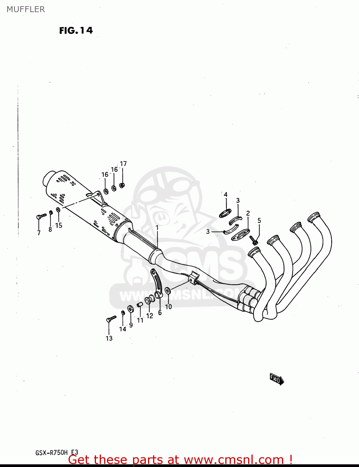 MUFFLER GSXR750 1986 (G) USA (E03)