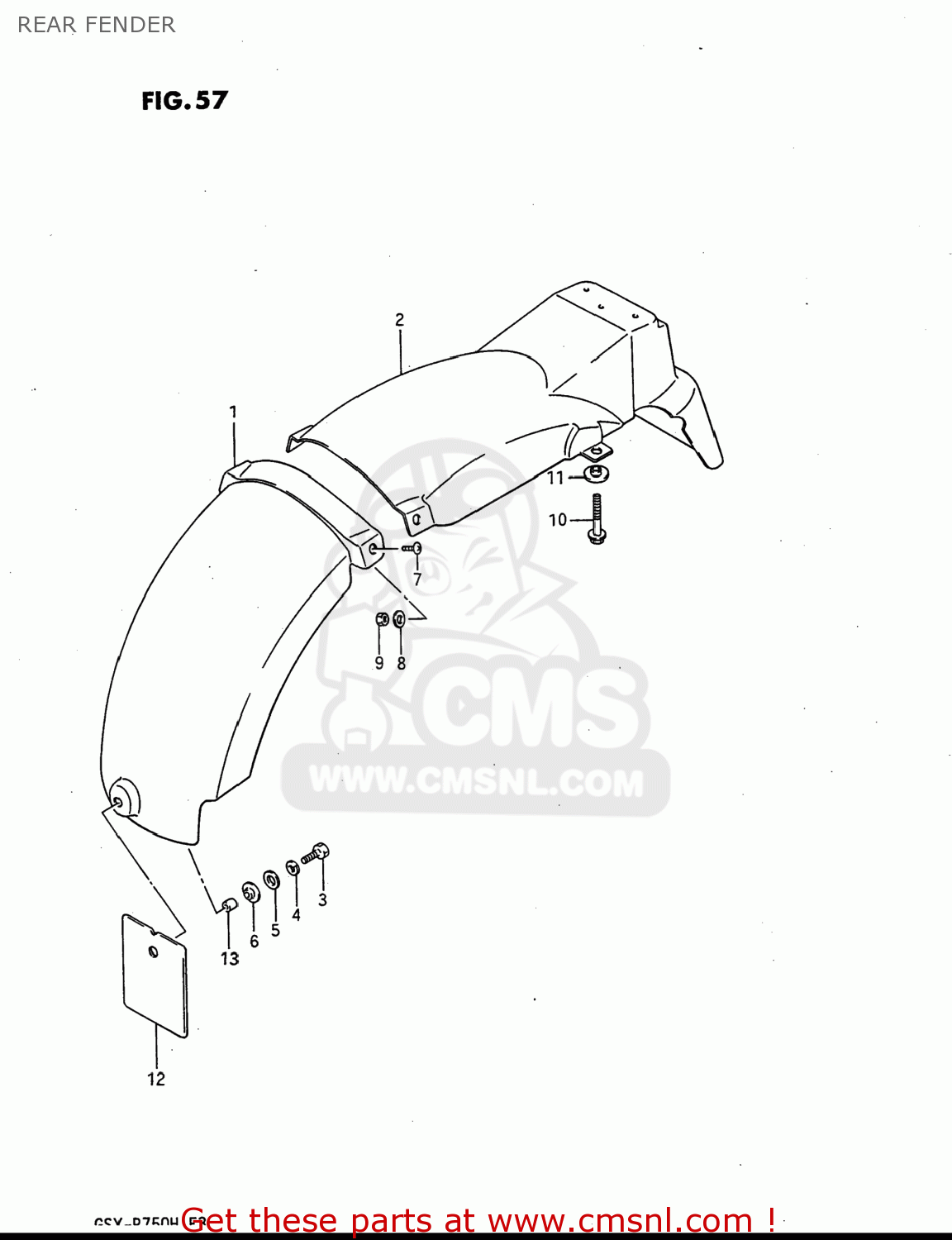 REAR FENDER GSXR750 1986 (G) USA (E03)