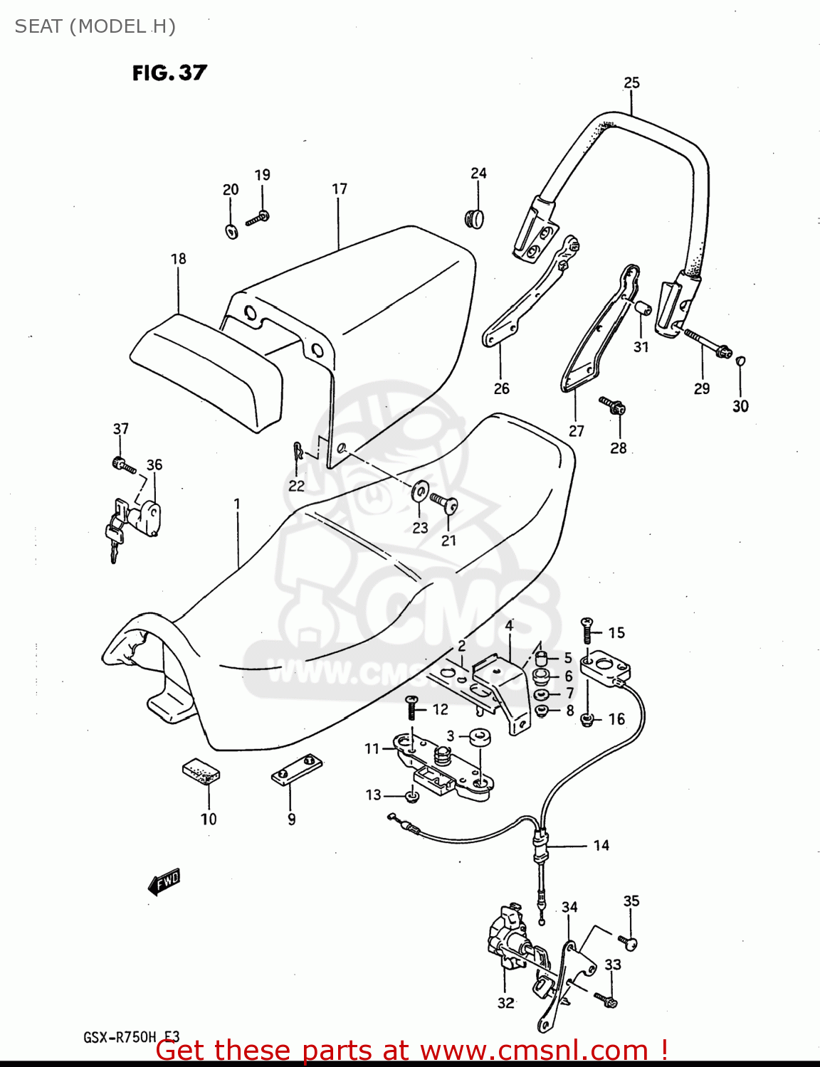 SEAT (MODEL H) GSXR750 1986 (G) USA (E03)