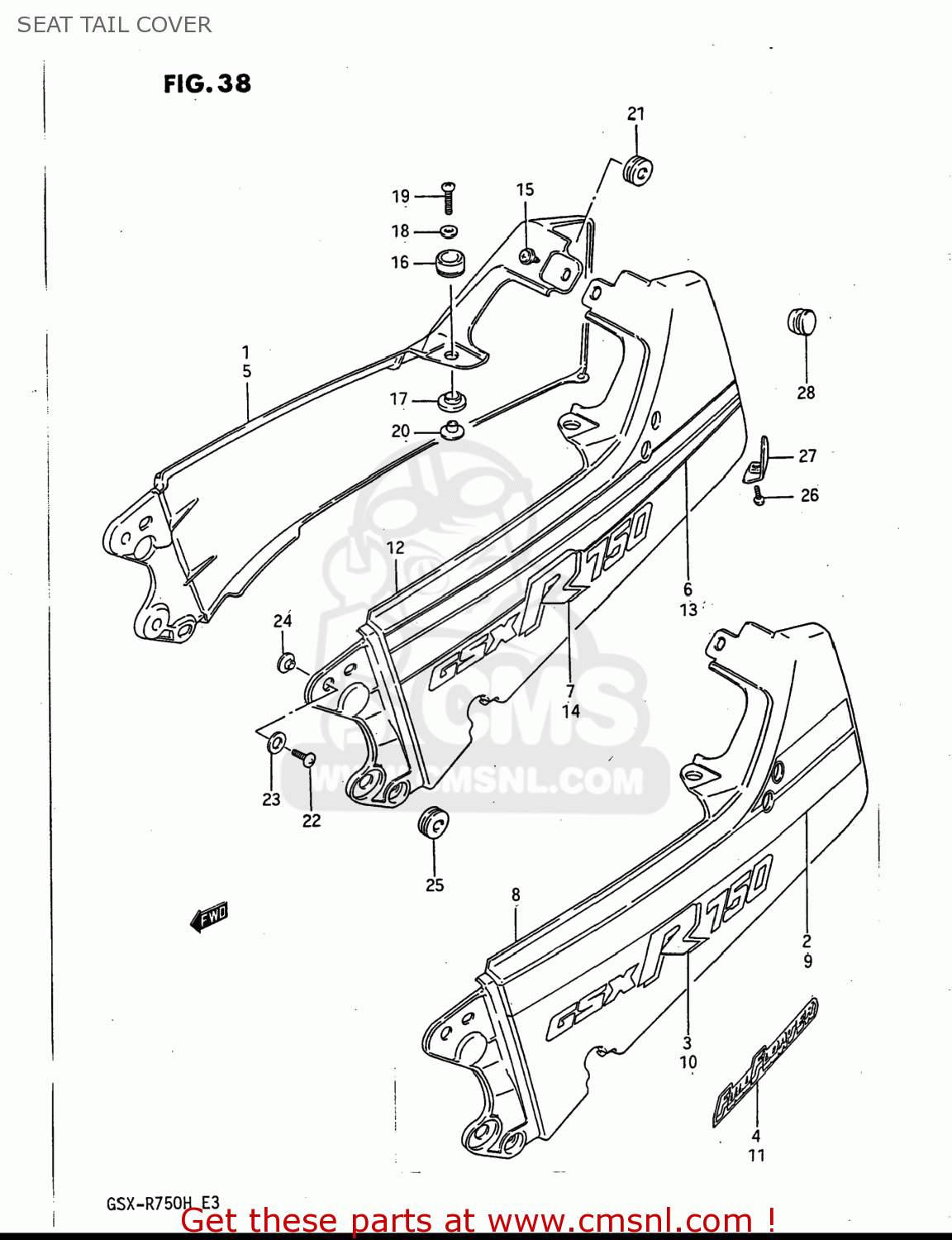 SEAT TAIL COVER GSXR750 1986 (G) USA (E03)