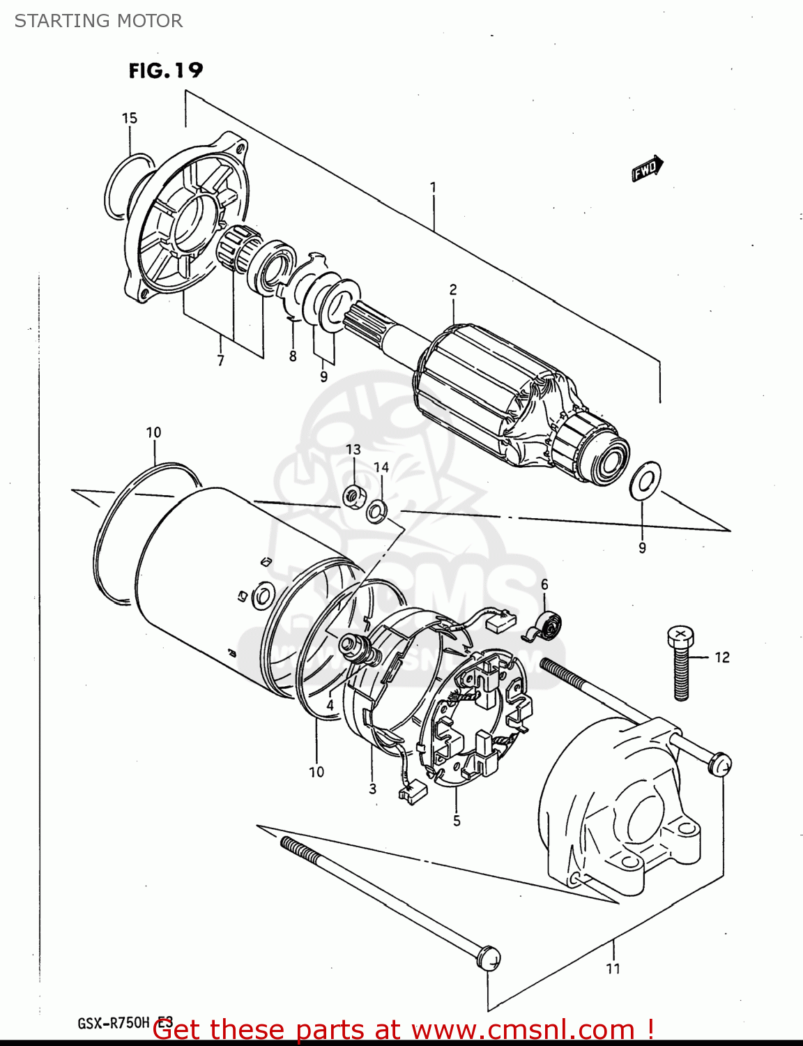 STARTING MOTOR GSXR750 1986 (G) USA (E03)