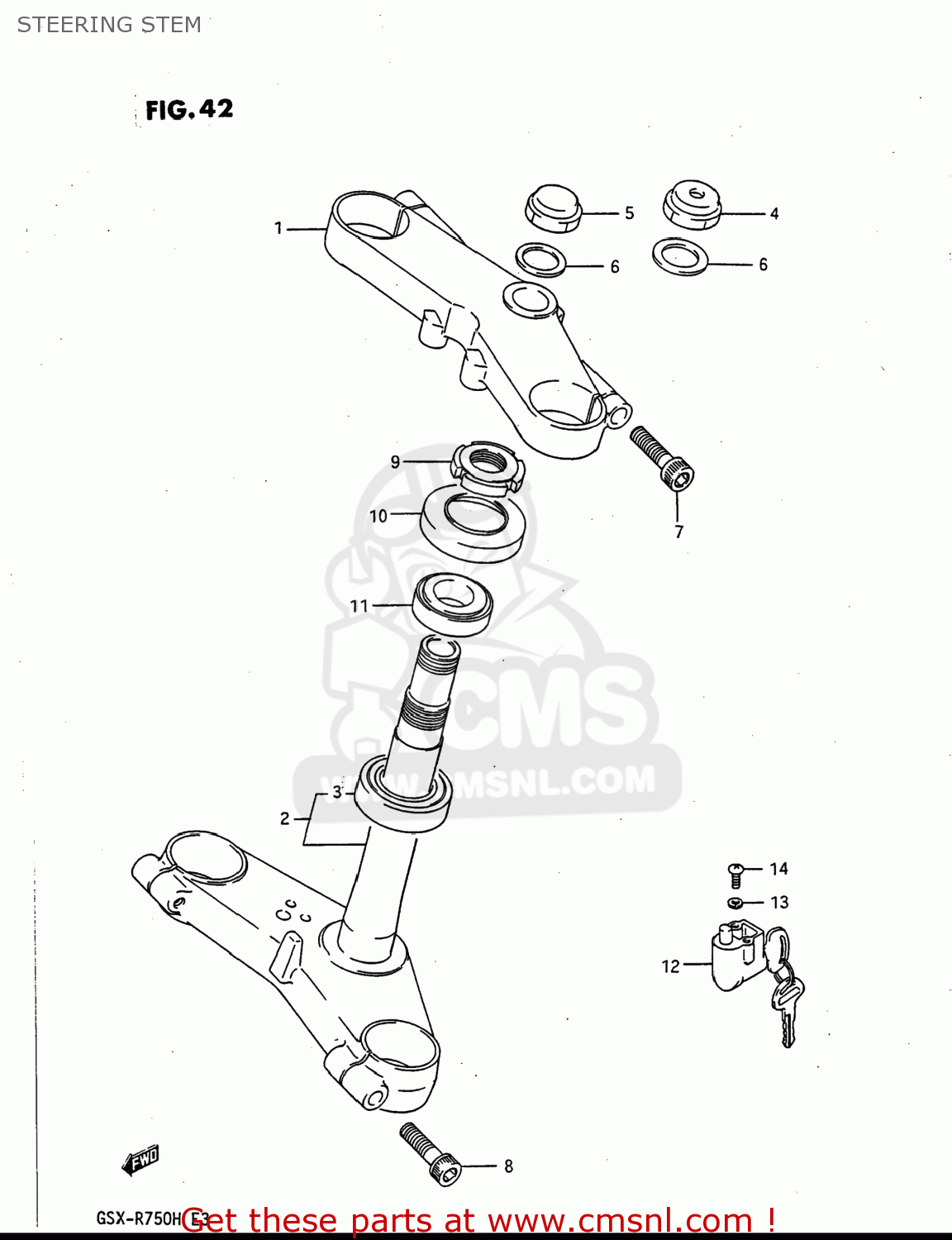 STEERING STEM GSXR750 1986 (G) USA (E03)