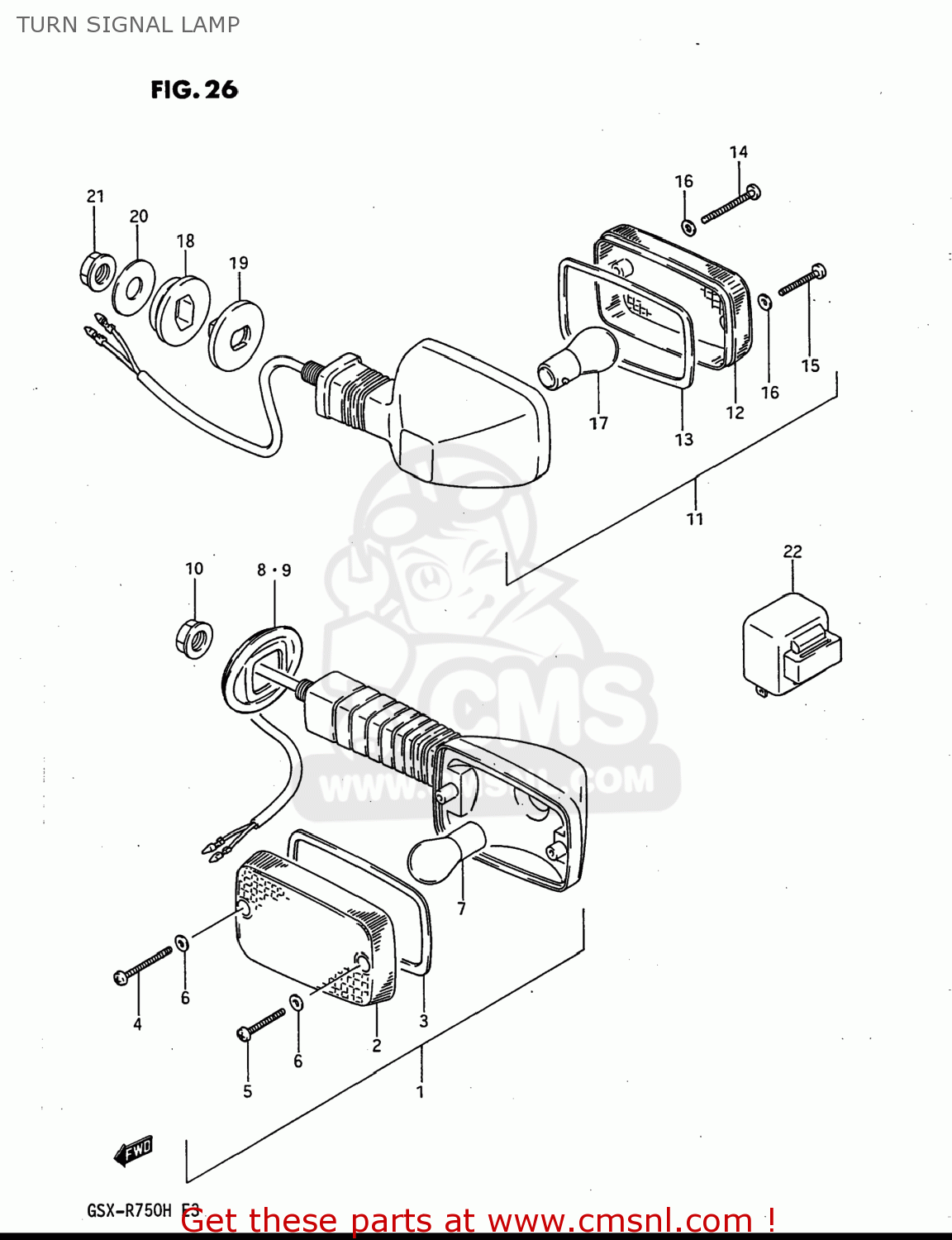 TURN SIGNAL LAMP GSXR750 1986 (G) USA (E03)