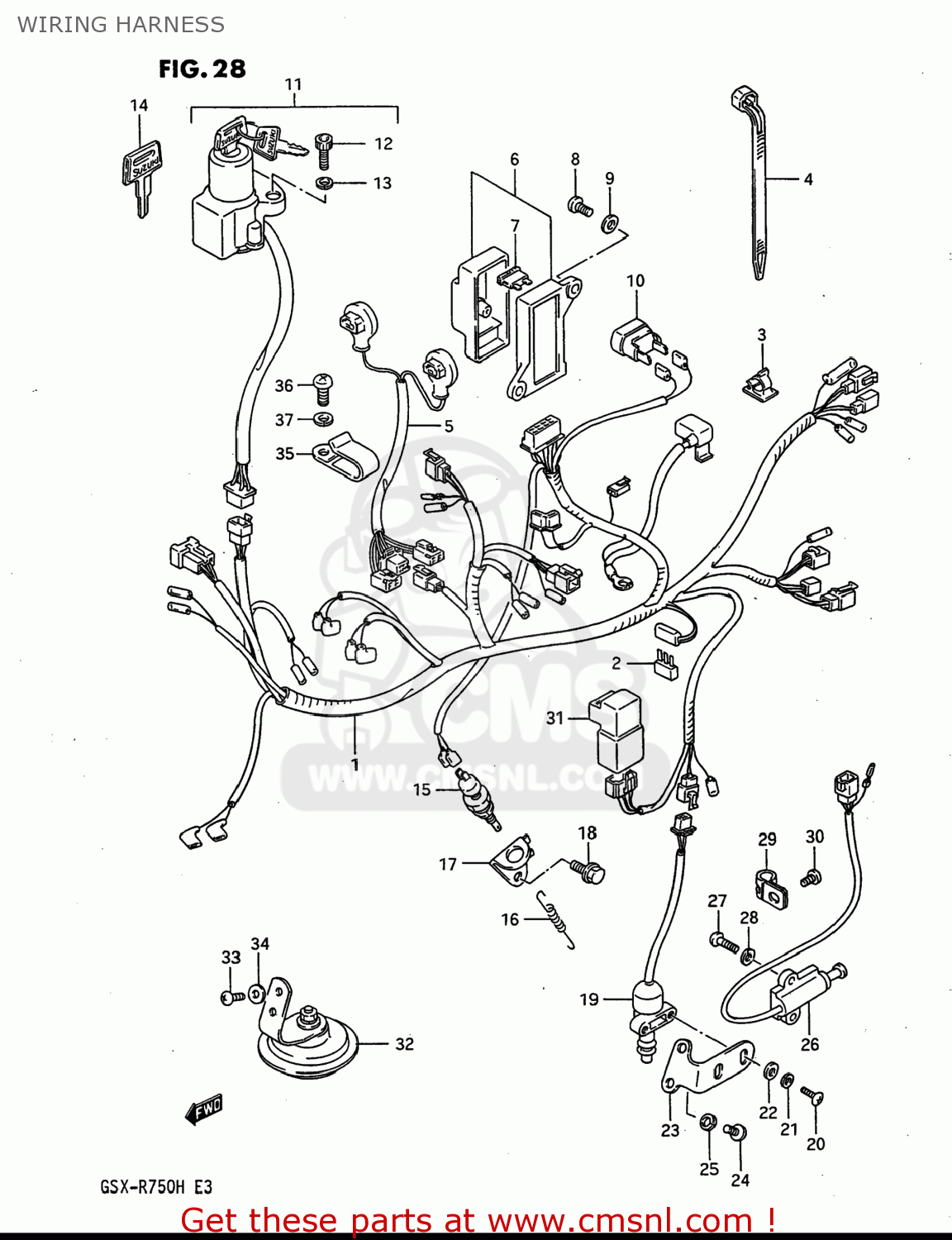WIRING HARNESS GSXR750 1986 (G) USA (E03)
