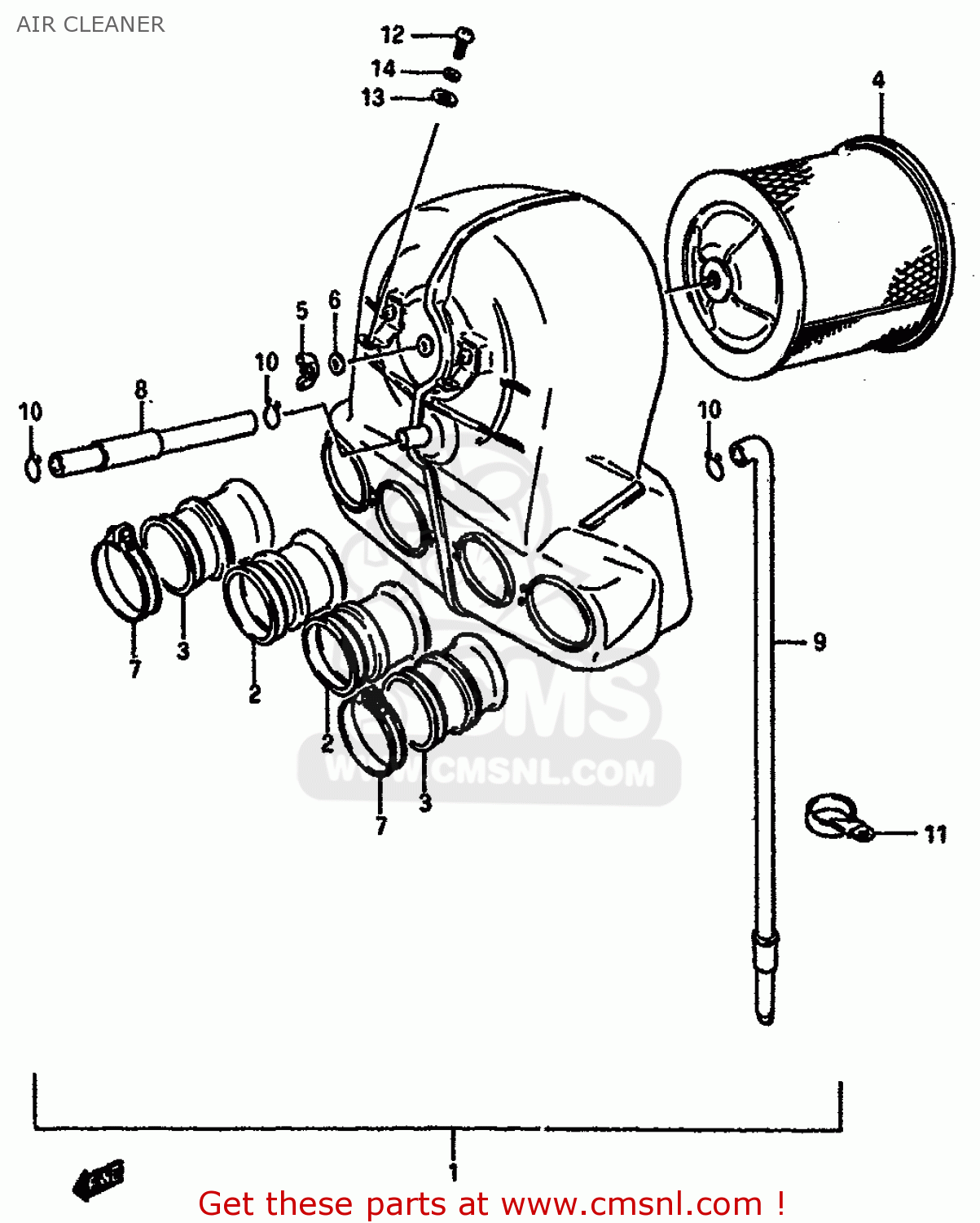 AIR CLEANER GSXR750 1987 (H) (E01 E02 04 06 15 16 17 18 21 22 24 25 34 39 53