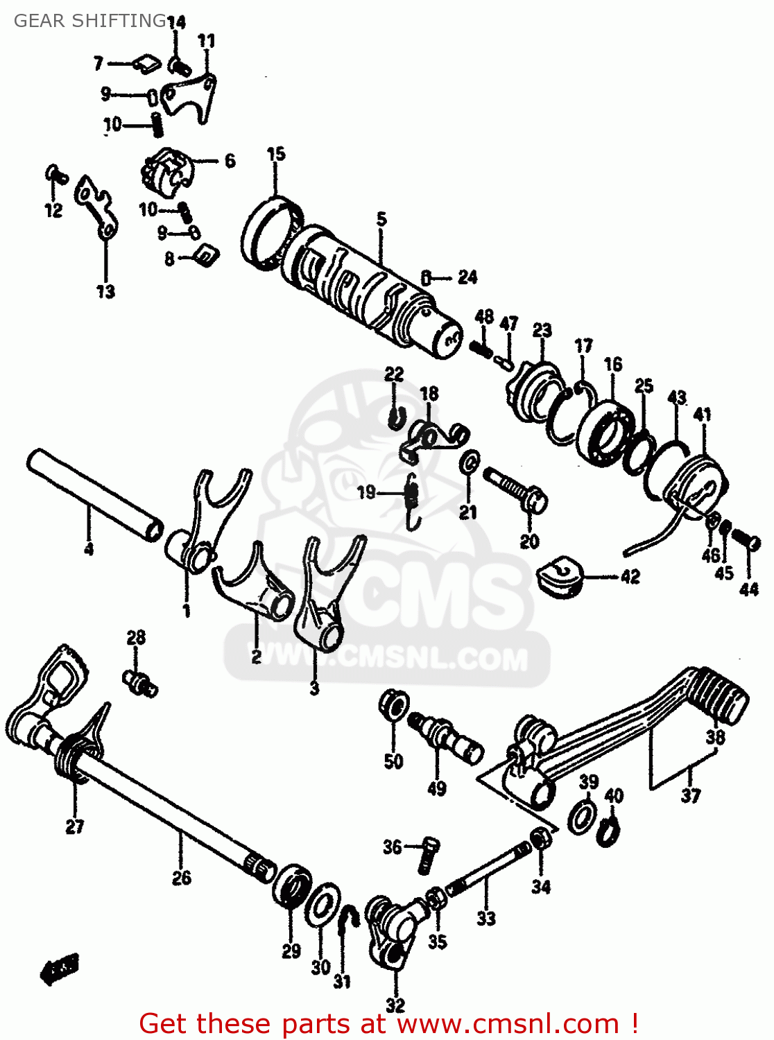 GEAR SHIFTING GSXR750 1987 (H) (E01 E02 04 06 15 16 17 18 21 22 24 25 34 39 53