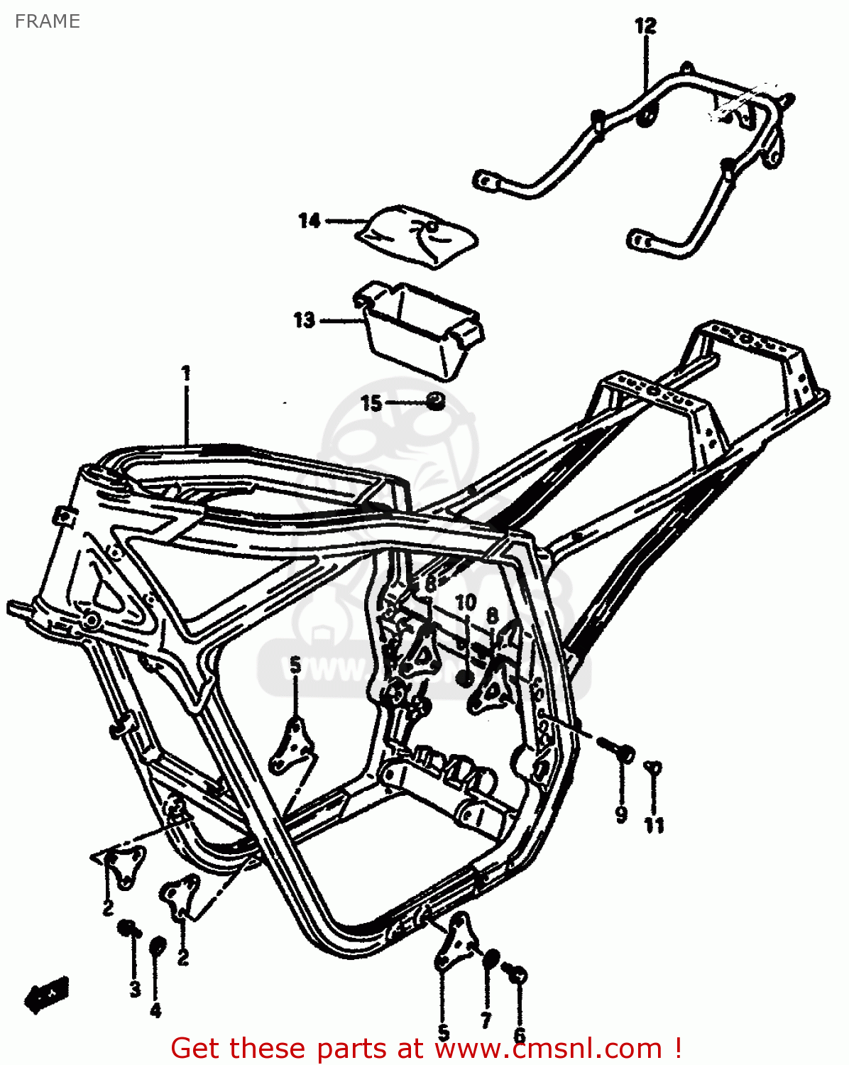FRAME GSXR750 1987 (H) (E01 E02 04 06 15 16 17 18 21 22 24 25 34 39 53