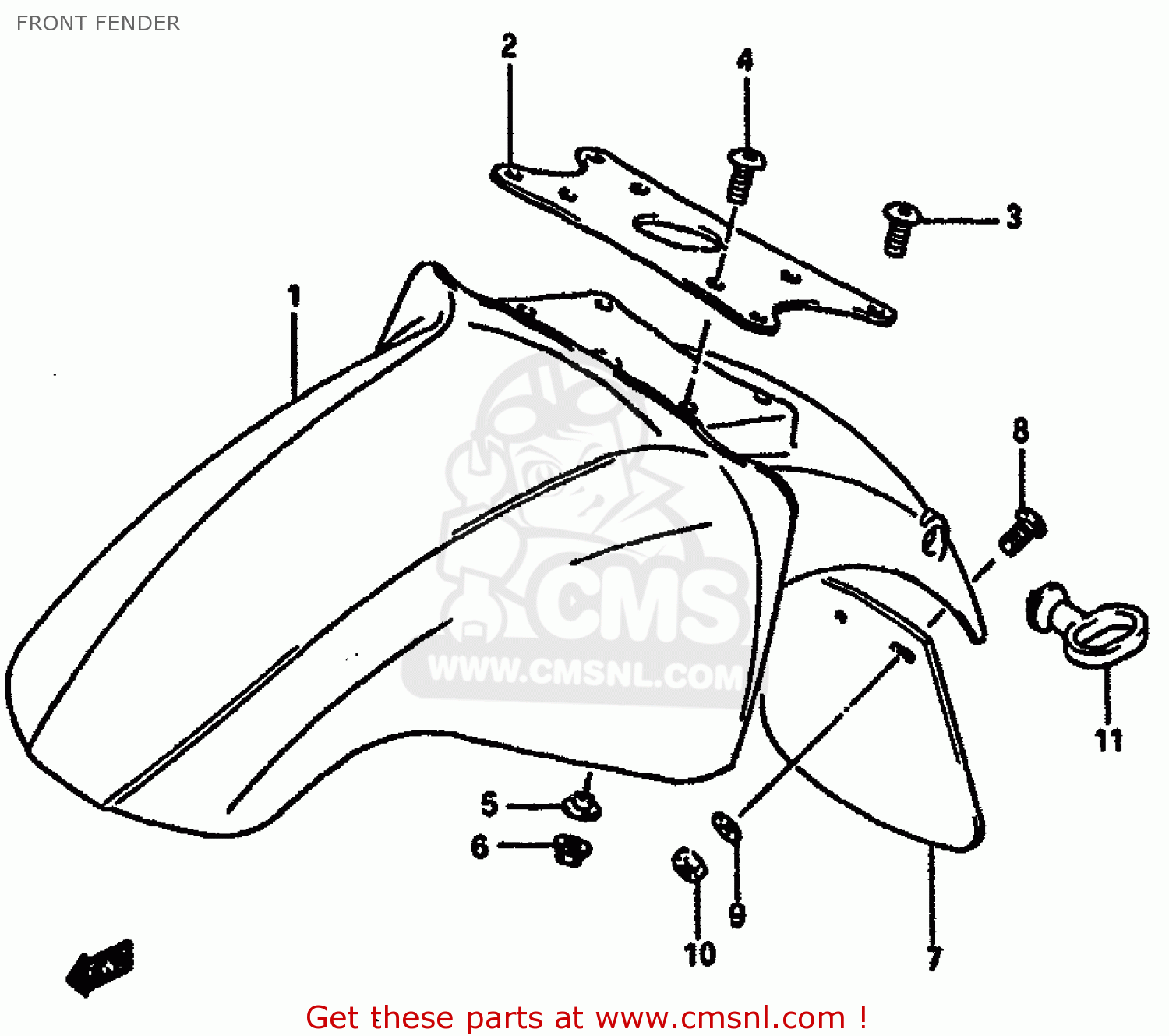 FRONT FENDER GSXR750 1987 (H) (E01 E02 04 06 15 16 17 18 21 22 24 25 34 39 53