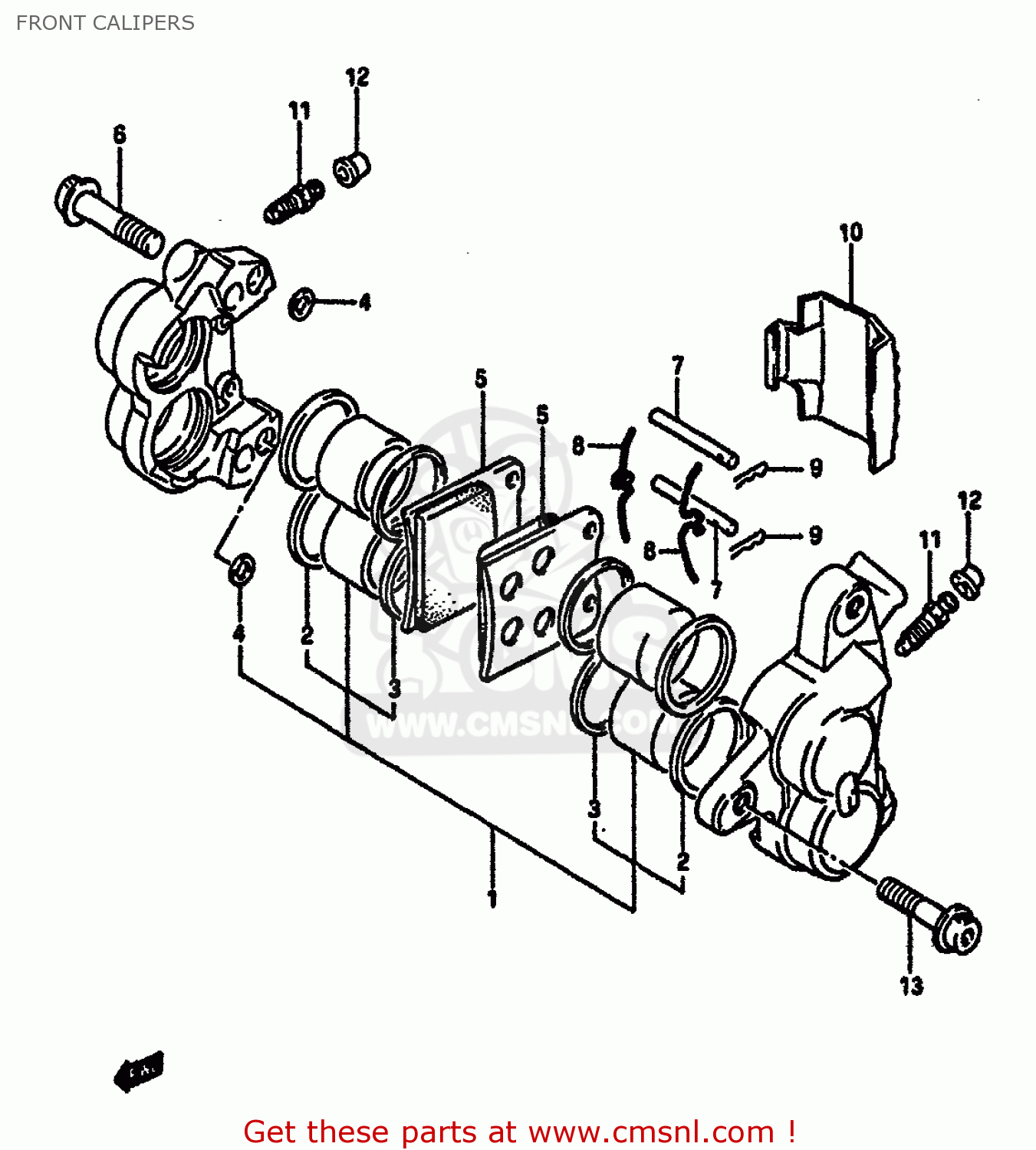 FRONT CALIPERS GSXR750 1987 (H) (E01 E02 04 06 15 16 17 18 21 22 24 25 34 39 53