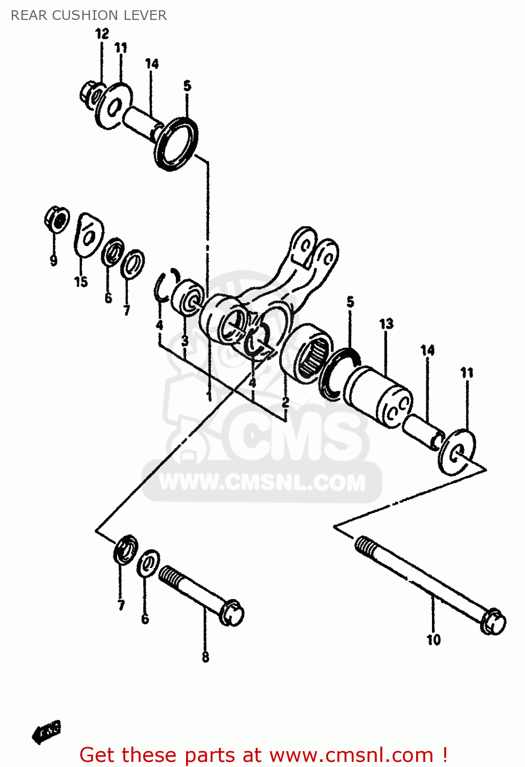REAR CUSHION LEVER GSXR750 1987 (H) (E01 E02 04 06 15 16 17 18 21 22 24 25 34 39 53