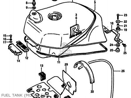 FUEL TANK (MODEL F/G) - GSXR750 1987 (H) (E01 E02 04 06 15 16 17 18 21 22 24 25 34 39 53
