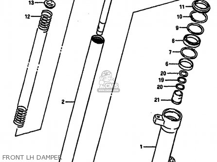 FRONT LH DAMPER - GSXR750 1987 (H) (E01 E02 04 06 15 16 17 18 21 22 24 25 34 39 53