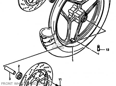 FRONT WHEEL (MODEL F/G) - GSXR750 1987 (H) (E01 E02 04 06 15 16 17 18 21 22 24 25 34 39 53