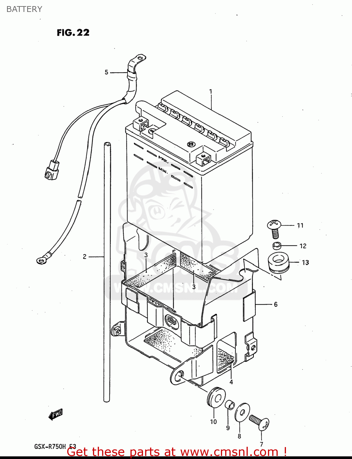 BATTERY GSXR750 1987 (H) USA (E03)