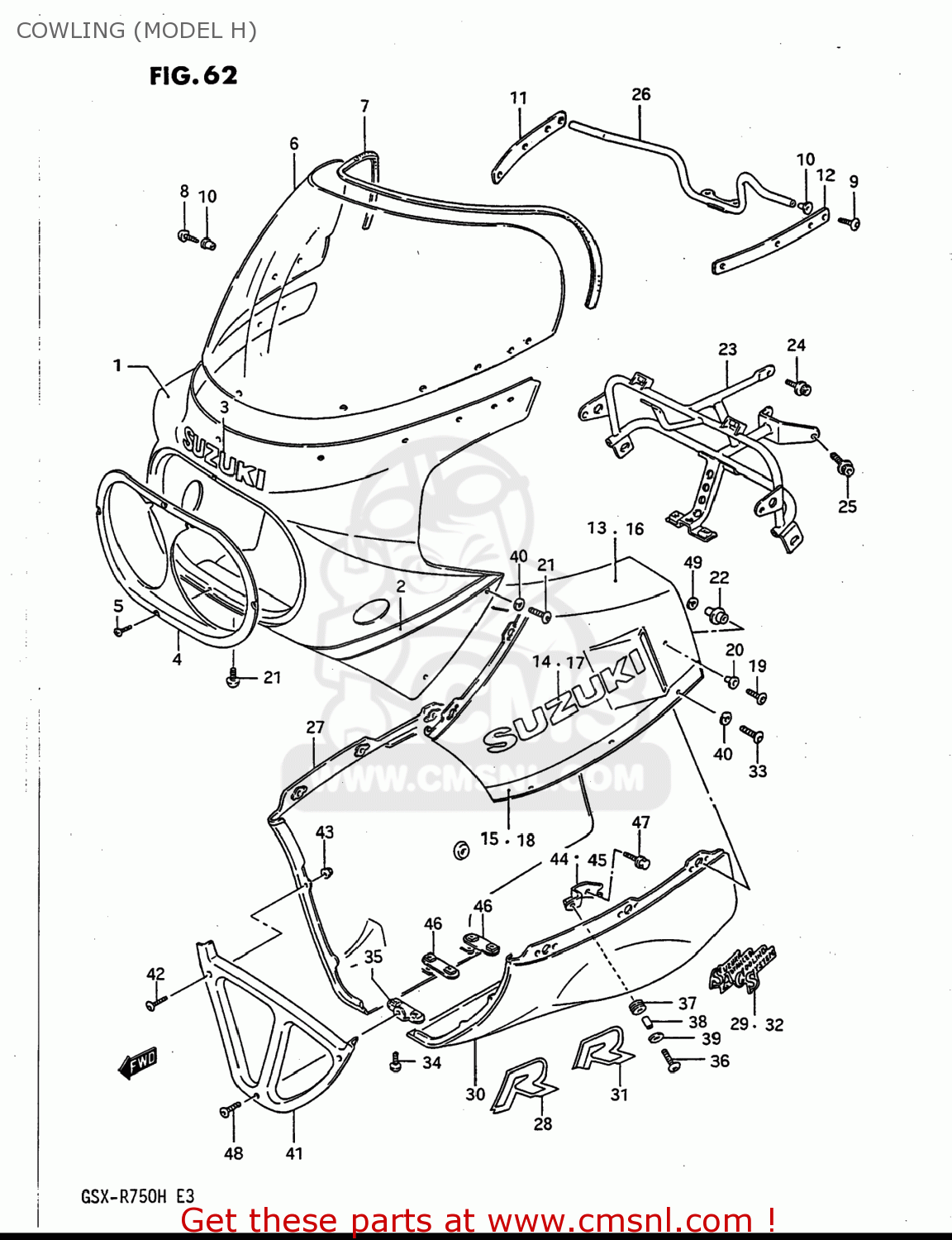 COWLING (MODEL H) GSXR750 1987 (H) USA (E03)