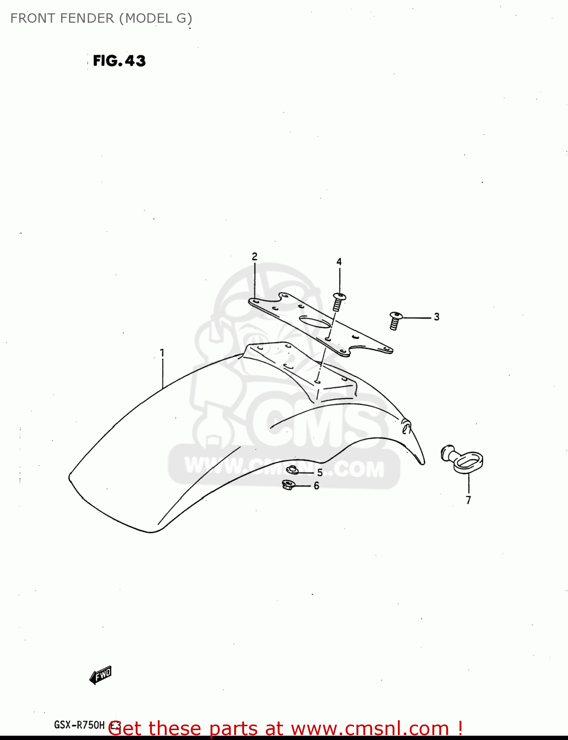 FRONT FENDER (MODEL G) GSXR750 1987 (H) USA (E03)