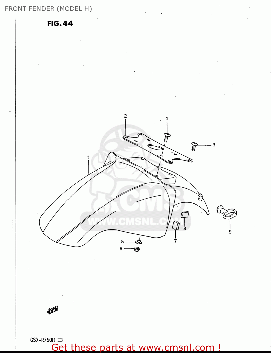 FRONT FENDER (MODEL H) GSXR750 1987 (H) USA (E03)
