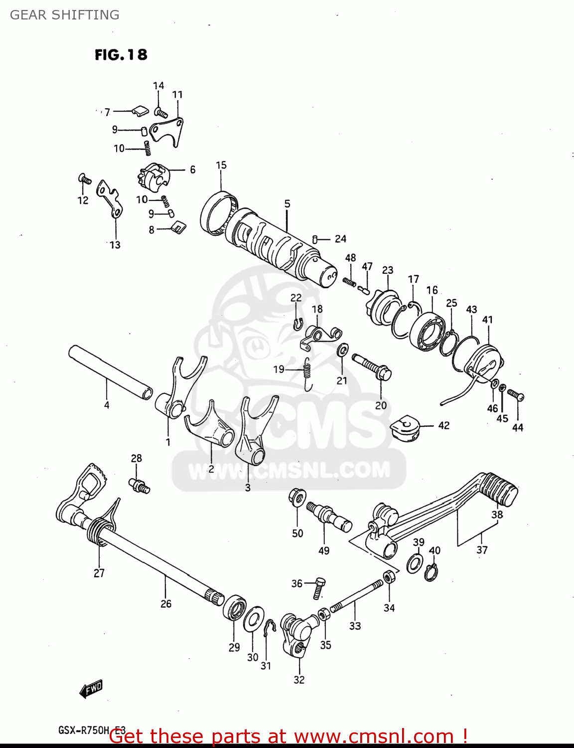 GEAR SHIFTING GSXR750 1987 (H) USA (E03)