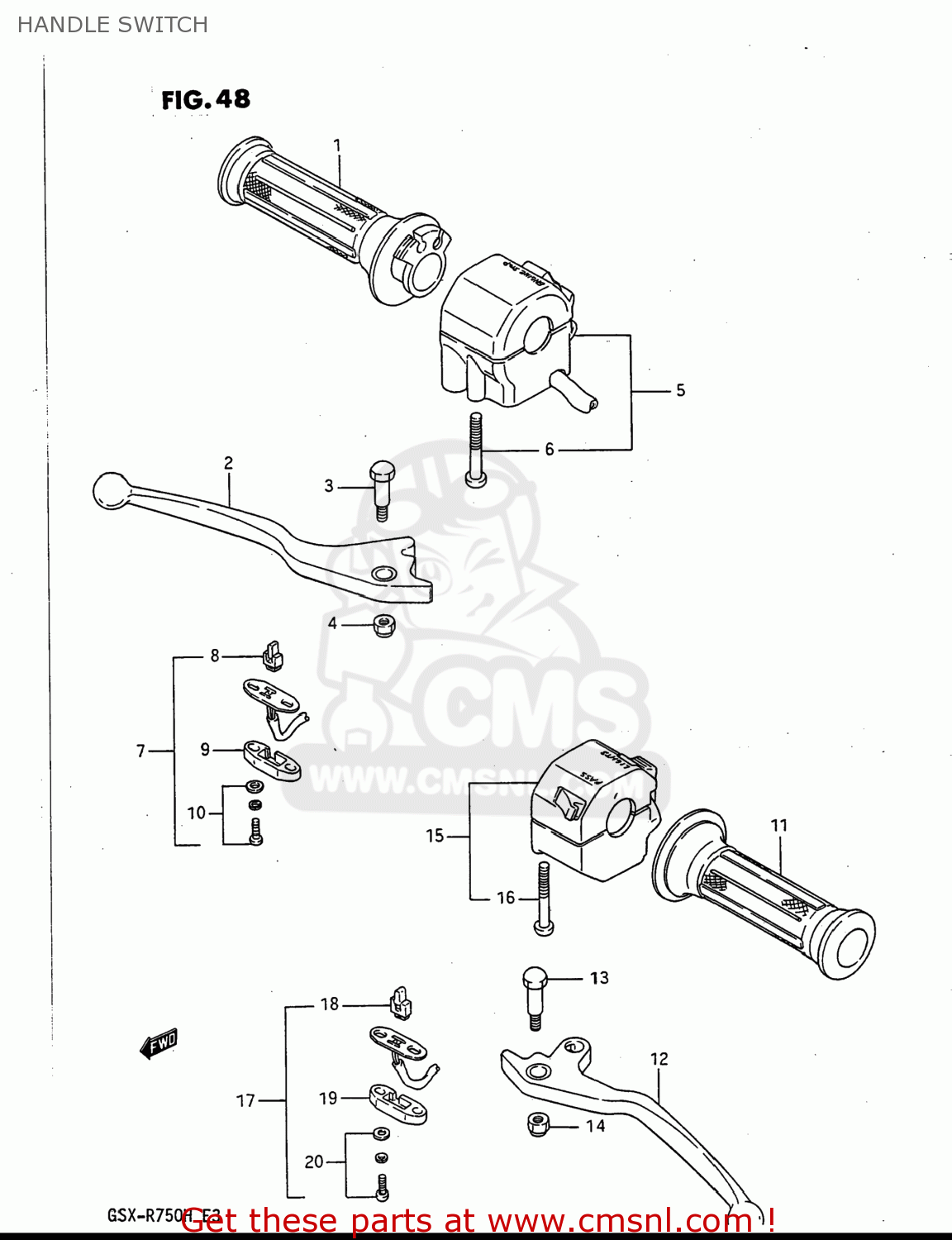 HANDLE SWITCH GSXR750 1987 (H) USA (E03)