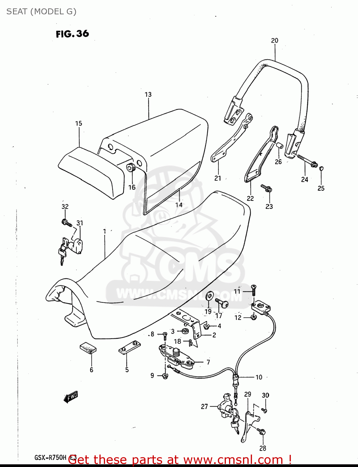 SEAT (MODEL G) GSXR750 1987 (H) USA (E03)