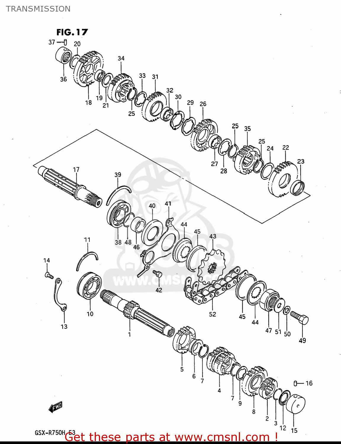 TRANSMISSION GSXR750 1987 (H) USA (E03)