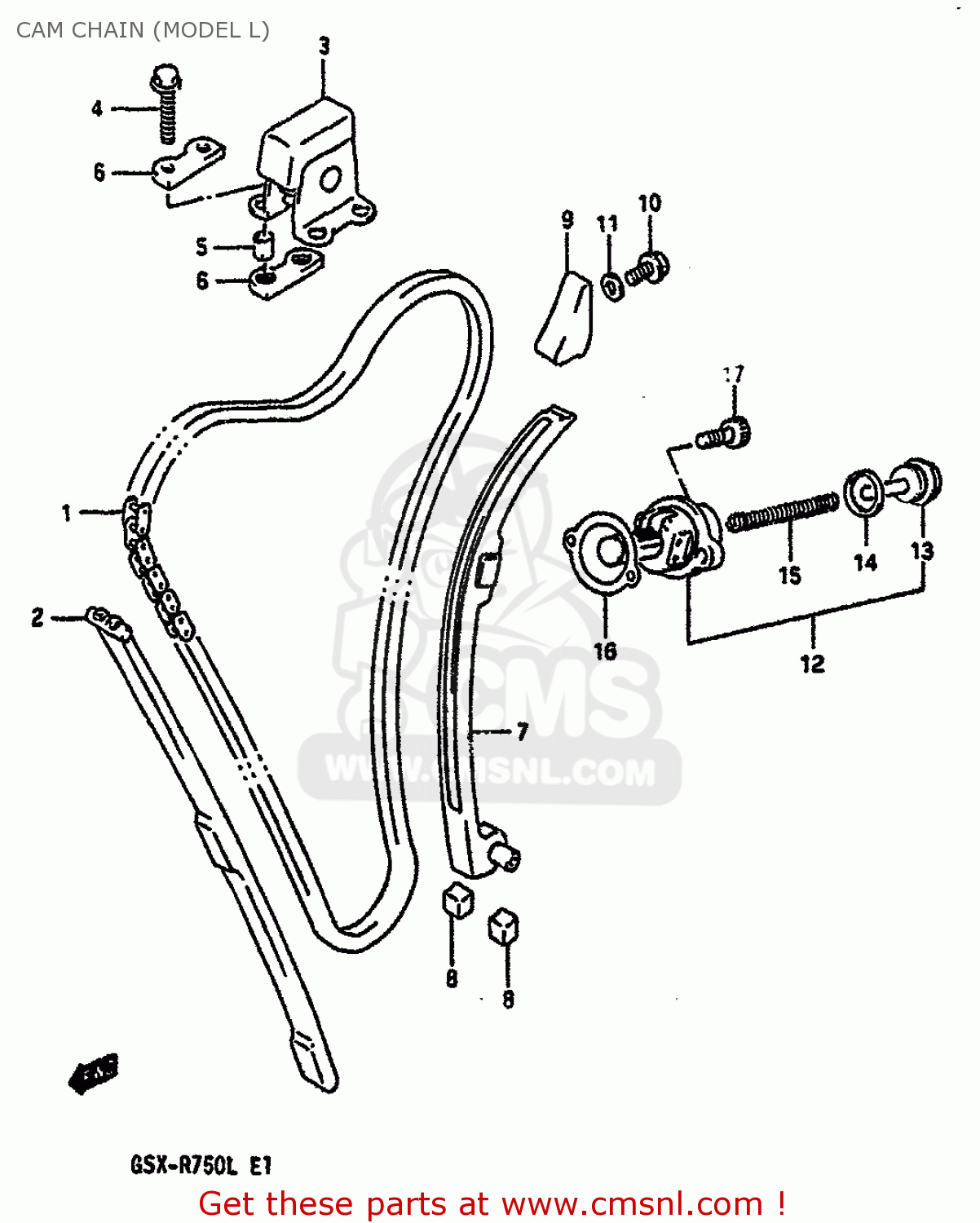 CAM CHAIN (MODEL L) GSXR750 1988 (J) (E04 E15 E18 E25 E34 E75 E76 E79)