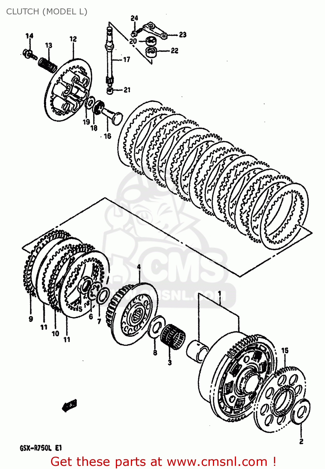 CLUTCH (MODEL L) GSXR750 1988 (J) (E04 E15 E18 E25 E34 E75 E76 E79)