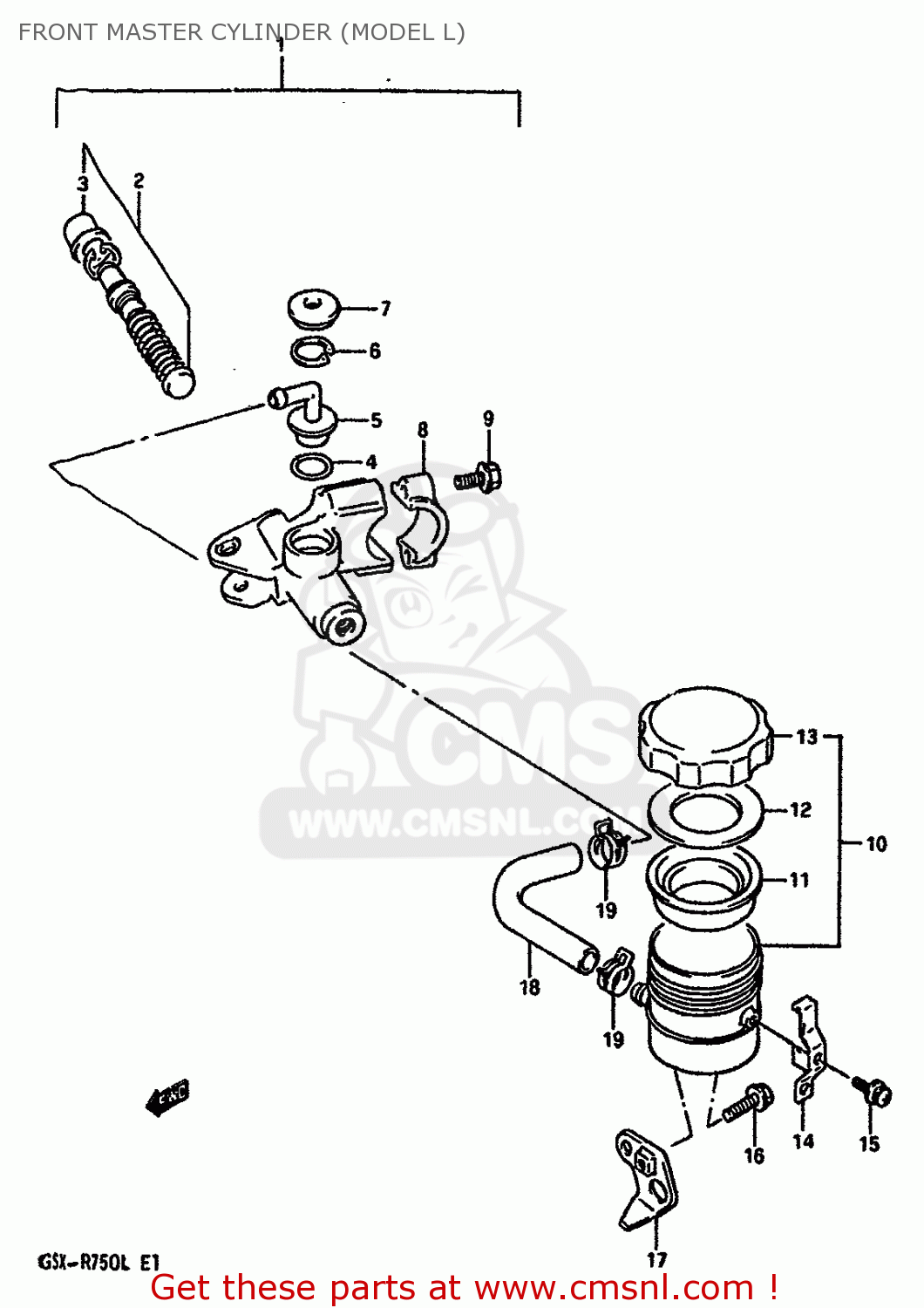 FRONT MASTER CYLINDER (MODEL L) GSXR750 1988 (J) (E04 E15 E18 E25 E34 E75 E76 E79)