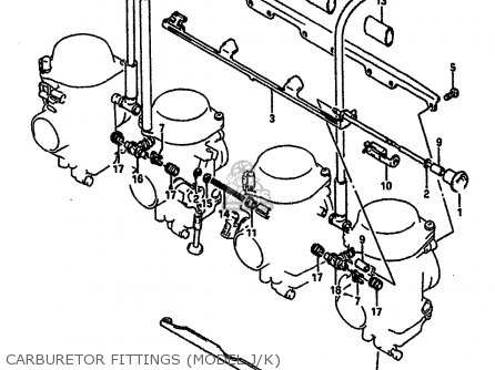 CARBURETOR FITTINGS (MODEL J/K) - GSXR750 1988 (J) (E04 E15 E18 E25 E34 E75 E76 E79)