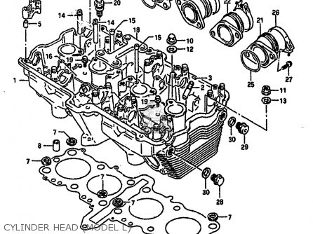 CYLINDER HEAD (MODEL L) - GSXR750 1988 (J) (E04 E15 E18 E25 E34 E75 E76 E79)