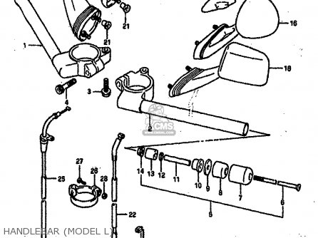 HANDLEBAR (MODEL L) - GSXR750 1988 (J) (E04 E15 E18 E25 E34 E75 E76 E79)