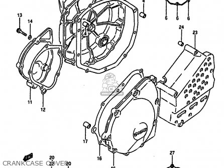 CRANKCASE COVER - GSXR750 1988 (J) (E04 E15 E18 E25 E34 E75 E76 E79)