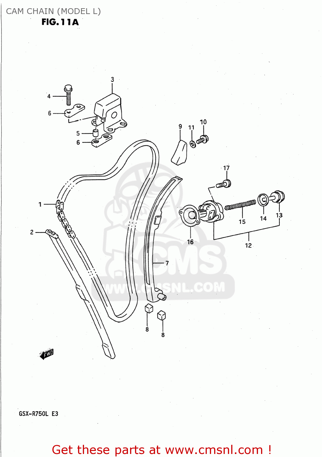 CAM CHAIN (MODEL L) GSXR750 1988 (J) USA (E03)
