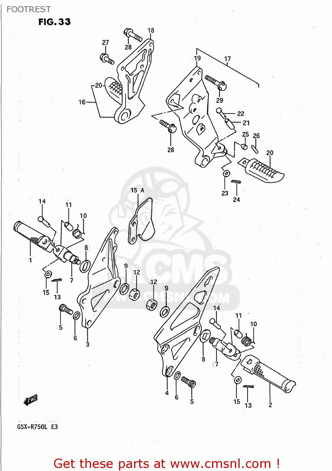 FOOTREST GSXR750 1988 (J) USA (E03)