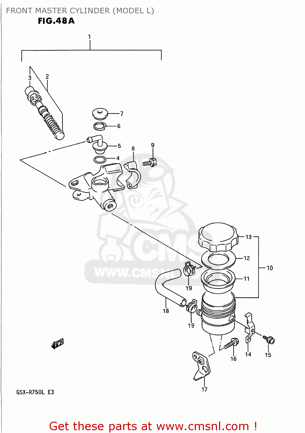 FRONT MASTER CYLINDER (MODEL L) GSXR750 1988 (J) USA (E03)