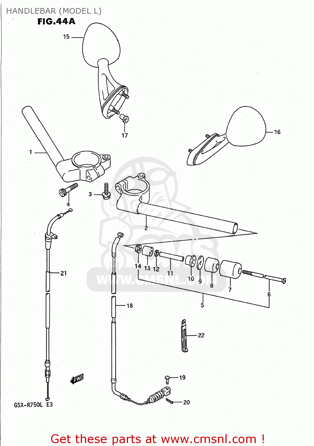 HANDLEBAR (MODEL L) GSXR750 1988 (J) USA (E03)